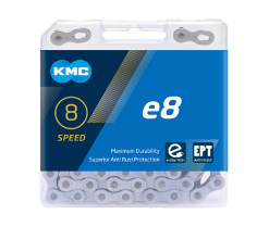 KMC e8 EPT 8-delt elsykkelkjede 122 ledd med rustbeskyttelse